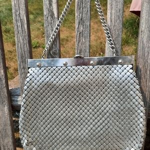Vtg Silver mesh bag purse Whiting & Davis